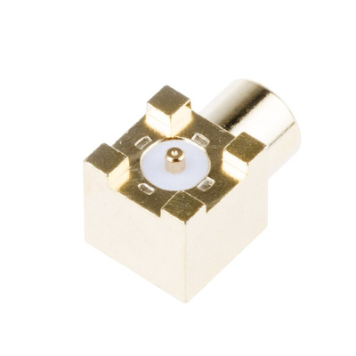 RS PRO, jack PCB Mount MCX Connector, 50Ω, Solder Termination, Right Angle Body