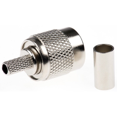 TE Connectivity, Plug Cable Mount TNC Connector, 50Ω, Crimp Termination, Straight Body