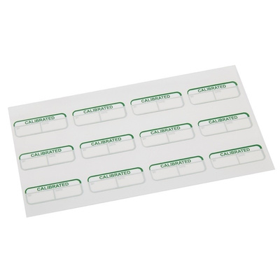 RS PRO Adhesive Pre-Printed Green Label-Calibrated-. Quantity: 120