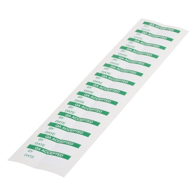 RS PRO Adhesive Pre-Printed Adhesive Label-QA Accepted-. Quantity: 140