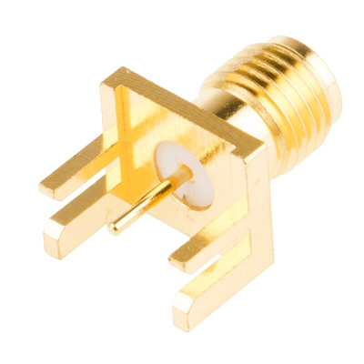 Molex SMA Series, jack Edge Mount SMA Connector, 50Ω, Solder Termination, Straight Body
