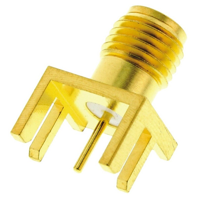 Molex SMA Series, jack Edge Mount SMA Connector, 50Ω, Solder Termination, Straight Body