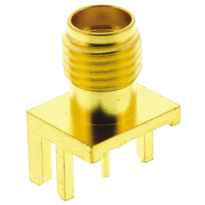 Molex SMA Series, jack Edge Mount SMA Connector, 50Ω, Solder Termination, Straight Body