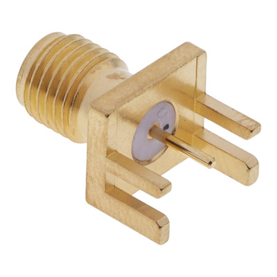 Cinch Connectors SMA Series, jack Edge Mount SMA Connector, 50Ω, Solder Termination, Straight Body