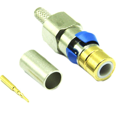 Interface Connectors, Plug Cable Mount Type 43 Connector, 75Ω, Crimp Termination, Straight Body