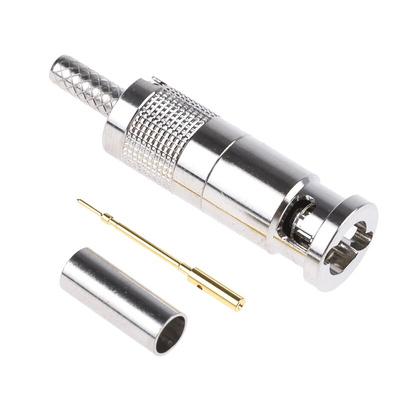COAX Connectors, Plug Cable Mount Micro BNC Connector, 75Ω, Crimp Termination, Straight Body
