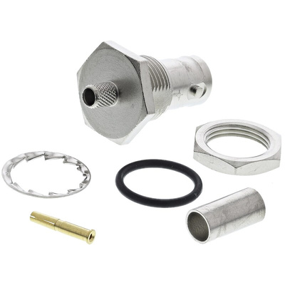 Telegartner, jack Panel Mount BNC Connector, 50Ω, Crimp Termination, Straight Body