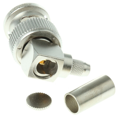 Telegartner, Plug Cable Mount BNC Connector, 50Ω, Crimp Termination, Right Angle Body