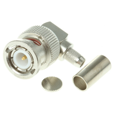 Telegartner, Plug Cable Mount BNC Connector, 50Ω, Crimp Termination, Right Angle Body