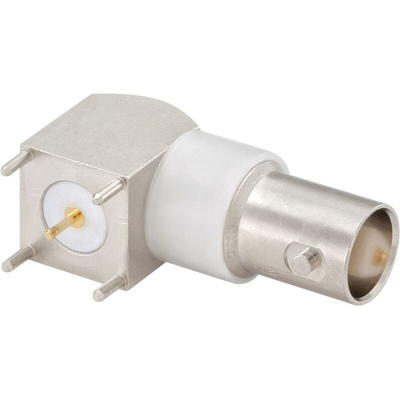 Rosenberger, jack PCB Mount BNC Connector, 50Ω, Through Hole Termination, Right Angle Body