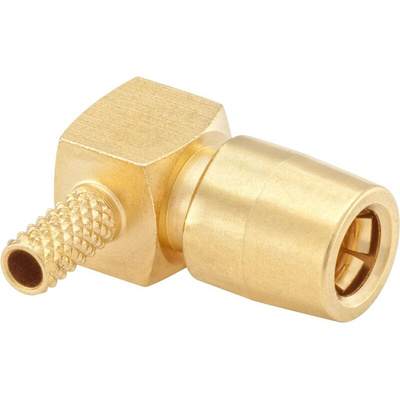 Rosenberger, jack Cable Mount, Flange Mount SMB Connector, 50Ω, Crimp, Solder Termination, Right Angle Body
