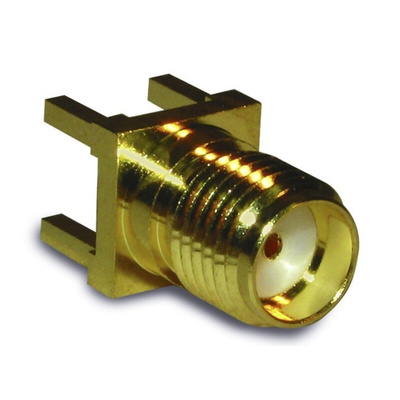 Amphenol RF, jack PCB Mount SMA Connector, 50Ω, Solder Termination, Straight Body