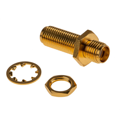 Amphenol RF, jack Panel Mount SMA Connector, 50Ω, Solder Termination, Straight Body