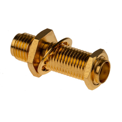 Amphenol RF, jack Panel Mount SMA Connector, 50Ω, Solder Termination, Straight Body