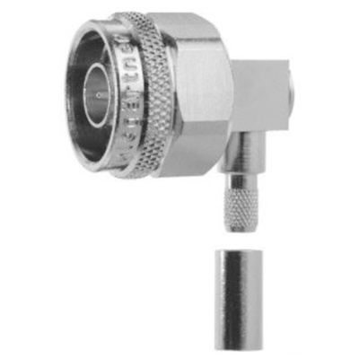 Telegartner, Plug Cable Mount N Connector, 50Ω, Solder Termination, Right Angle Body