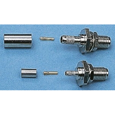 Telegartner, jack Panel Mount SMA Connector, 50Ω, Crimp Termination, Straight Body