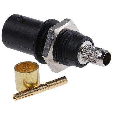 Staubli, jack Panel Mount BNC Connector, Crimp Termination, Straight Body