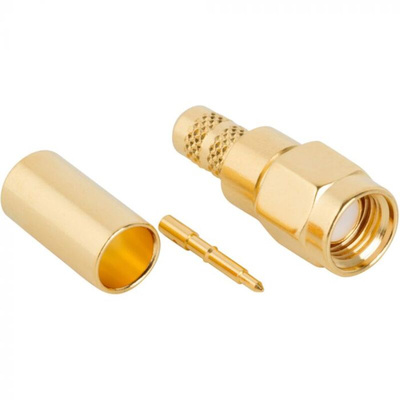 Amphenol RF Plug Cable Mount SMA Connector, Crimp Termination, Straight Body