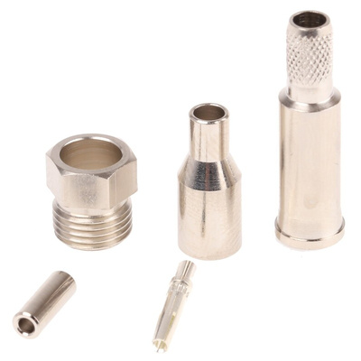 Telegartner, jack Cable Mount FME Connector, 50Ω, Crimp Termination, Straight Body