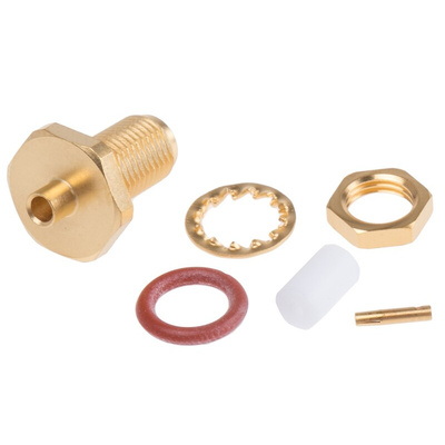 Radiall, jack Panel Mount SMA Connector, 50Ω, Crimp Termination, Straight Body
