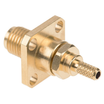 Radiall, jack Flange Mount SMA Connector, 50Ω, Crimp Termination, Straight Body