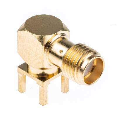 Radiall, jack PCB Mount SMA Connector, 50Ω, Solder Termination, Right Angle Body