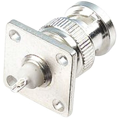 TE Connectivity Greenpar Series, Plug Flange Mount BNC Connector, 50Ω, Solder Termination, Straight Body