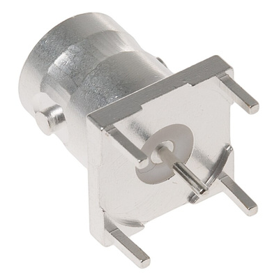 TE Connectivity, jack PCB Mount BNC Connector, 50Ω, Through Hole Termination, Straight Body