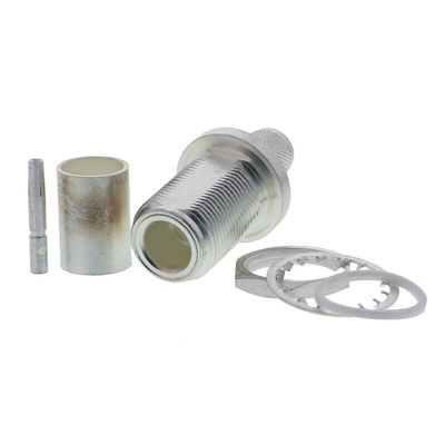 TE Connectivity, jack Panel Mount N Connector, 50Ω, Crimp Termination, Straight Body