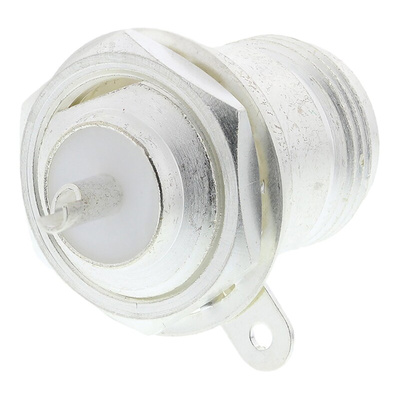 TE Connectivity 50Ω Straight Panel Mount N Type Connector, jack, Solder Termination, 0 → 11GHz