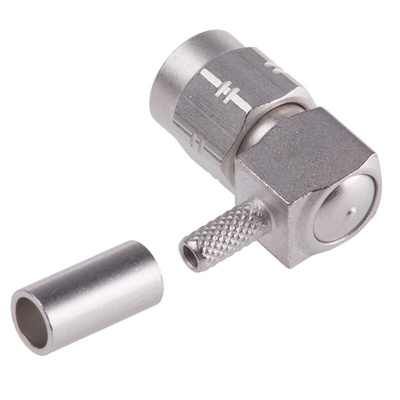 Radiall, Plug Cable Mount SMA Connector, 50Ω, Crimp Termination, Right Angle Body