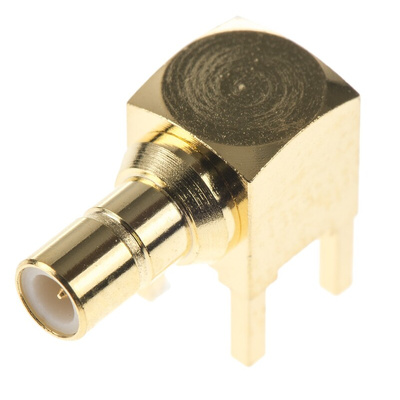 TE Connectivity, jack Through Hole SMB Connector, 50Ω, Solder Termination, Right Angle Body
