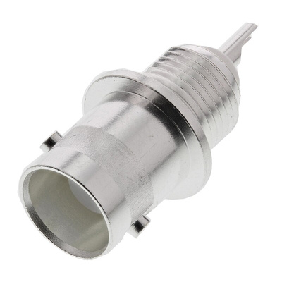 TE Connectivity, jack Panel Mount BNC Connector, 50Ω, Solder Termination, Straight Body