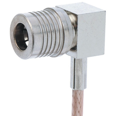 TE Connectivity, Plug Cable Mount QMA Connector, 50Ω, Crimp Termination, Right Angle Body
