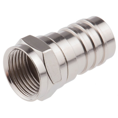 TE Connectivity, Plug Cable Mount F Connector, 75Ω, Hex Crimp Termination, Straight Body