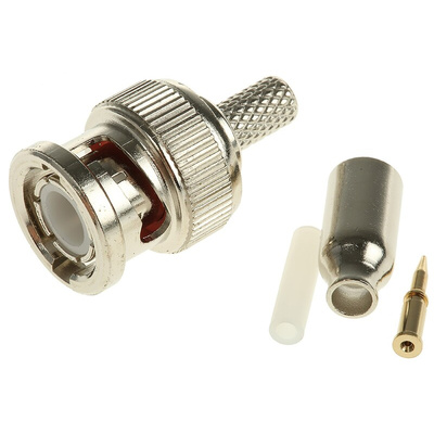 TE Connectivity, Plug Cable Mount BNC Connector, 50Ω, Crimp Termination, Straight Body
