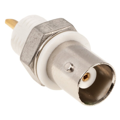 TE Connectivity AMP Series, jack Panel Mount BNC Connector, 50Ω, Solder Termination, Straight Body