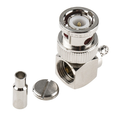 Amphenol, Plug Cable Mount BNC Connector, 50Ω, Crimp Termination, Right Angle Body