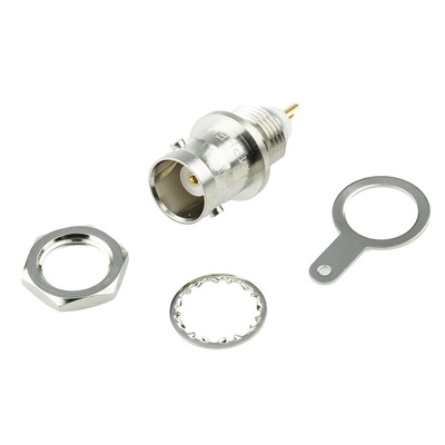 Amphenol, jack Panel Mount BNC Connector, 50Ω, Solder Termination, Straight Body