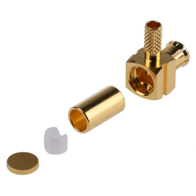 Amphenol, Plug Cable Mount MCX Connector, 50Ω, Crimp Termination, Right Angle Body
