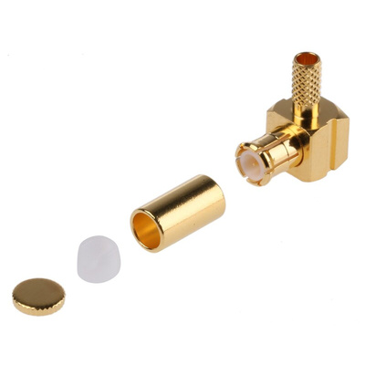 Amphenol, Plug Cable Mount MCX Connector, 50Ω, Crimp Termination, Right Angle Body