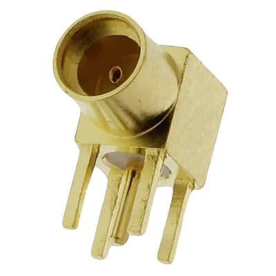 Amphenol RF, jack Through Hole MMCX Connector, 50Ω, Solder Termination, Right Angle Body