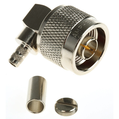 Amphenol RF, Plug Cable Mount N Connector, 50Ω, Crimp Termination, Right Angle Body