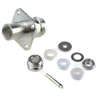 Telegartner, jack Panel Mount N Connector, 50Ω, Clamp Termination, Straight Body