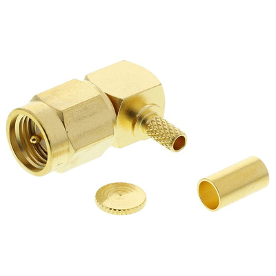 Telegartner, Plug Cable Mount SMA Connector, 50Ω, Crimp Termination, Right Angle Body