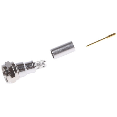 Telegartner, Plug Cable Mount F Connector, 75Ω, Crimp Termination, Straight Body