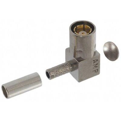 TE Connectivity, Plug Cable Mount SMB Connector, 50Ω, Crimp Termination, Right Angle Body