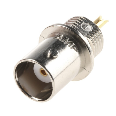 TE Connectivity, jack Panel Mount BNC Connector, 50Ω, Solder Termination, Straight Body