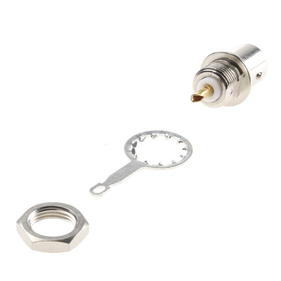 TE Connectivity, jack Panel Mount BNC Connector, 50Ω, Solder Termination, Straight Body