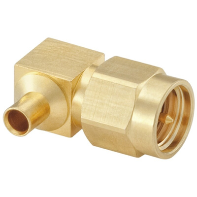 Rosenberger SMA Series, Plug Cable Mount SMA Connector, 50Ω, Solder Termination, Right Angle Body